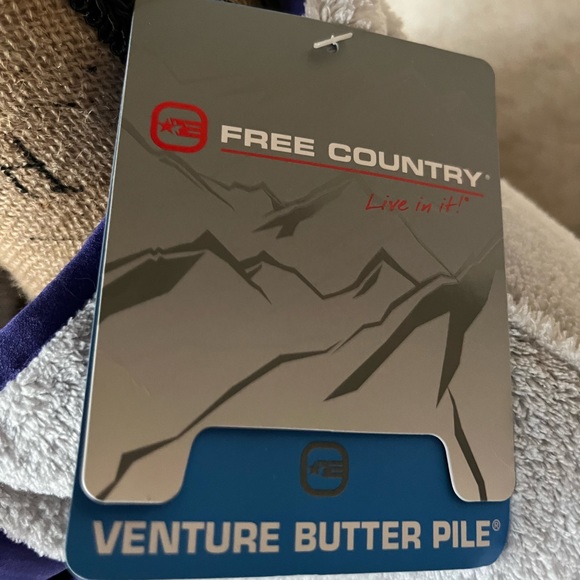 Free Country NWT Stone Grey with Purple Trim Pullover 1/4 Zip Size Large - Picture 7 of 8